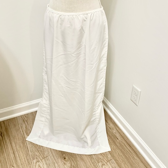 Vintage 50s George Hatab White Maxi Slip Skirt S - FITS LIKE M 8/10 - Picture 2 of 8